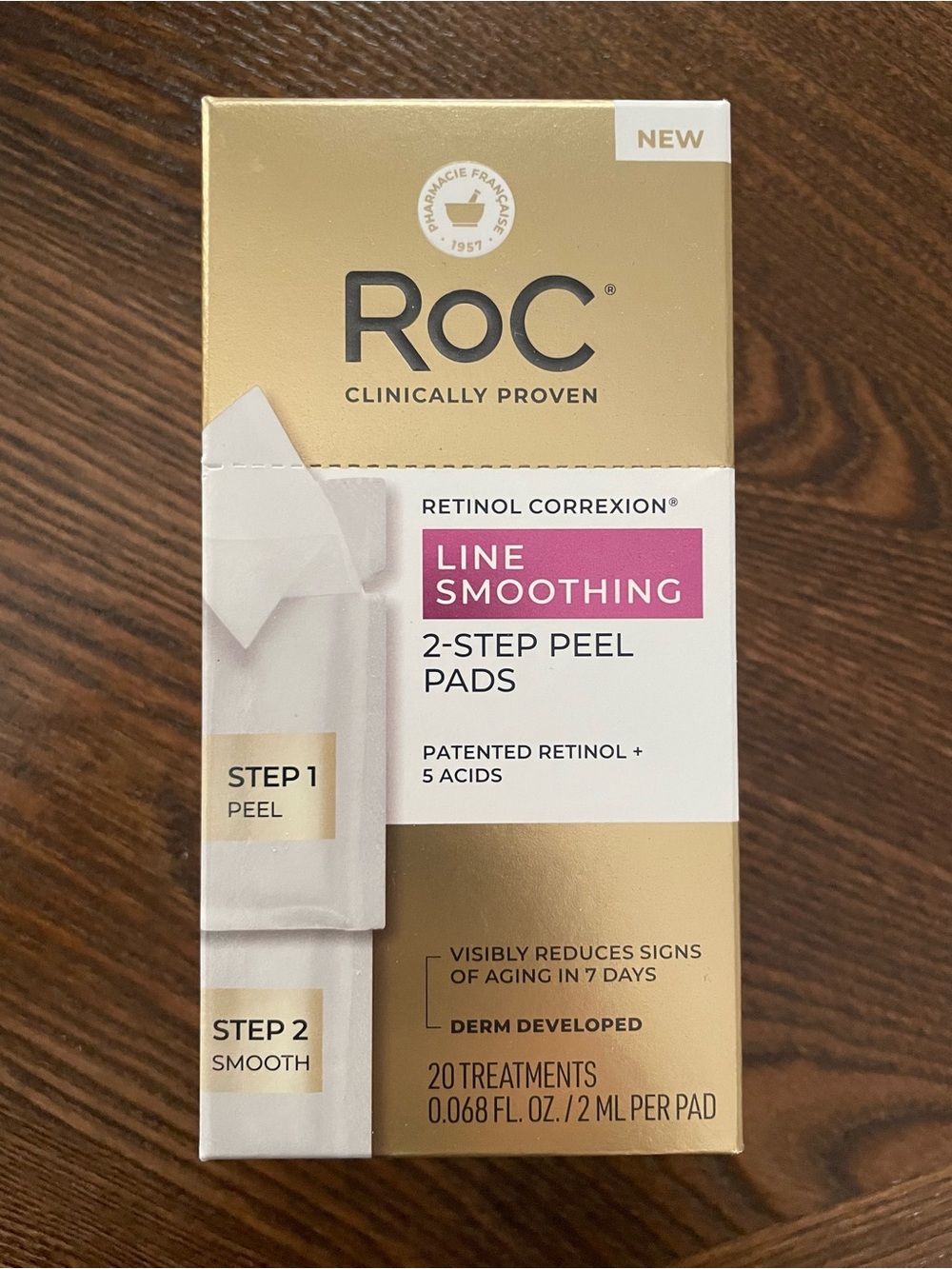 RoC Retinol Correxion Line Smoothing 2-Step Peel Pads Regimen - NEW